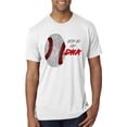 thumbnail image 1 of Wild Bobby, Baseball Fingerprint It's In My DNA, Sports, Men Premium Tri Blend Tee, Heather White, Medium, 1 of 5