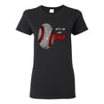 thumbnail image 1 of Wild Bobby, Baseball Fingerprint It's In My DNA, Sports, Women Graphic Tee, Black, Small, 1 of 5