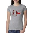 thumbnail image 1 of Wild Bobby, Baseball Fingerprint It's In My DNA, Sports, Women Slim Fit Junior Tee, Heather Grey, X-Large, 1 of 5