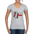 thumbnail image 1 of Wild Bobby, Baseball Fingerprint It's In My DNA, Sports, Women Standard V-Neck Tee, Heather Grey, XX-Large, 1 of 5