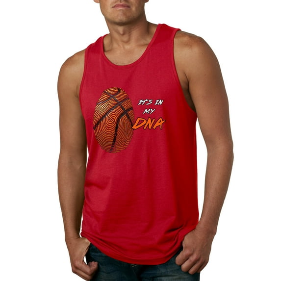 Wild Bobby, Basketball Fingerprint It's In My DNA, Sports, Men Graphic Tank Top, Red, Small