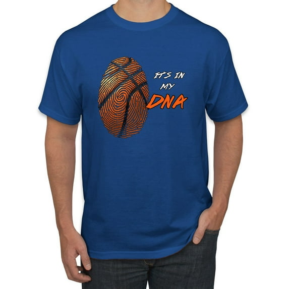 Wild Bobby, Basketball Fingerprint It's In My DNA, Sports, Men Graphic Tee, Royal, 3X-Large