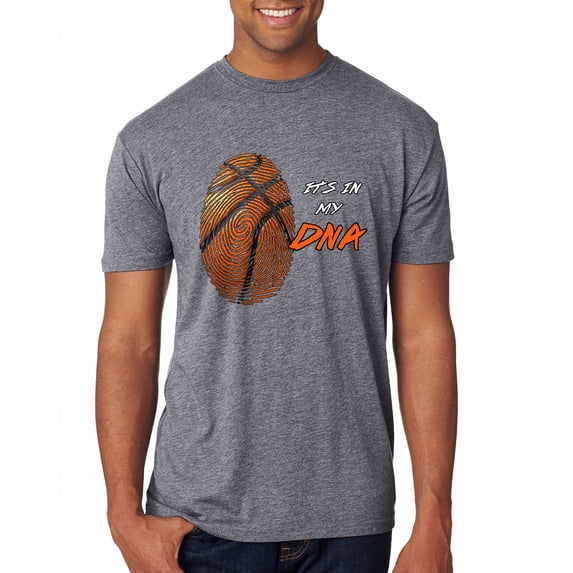 Wild Bobby, Basketball Fingerprint It's In My DNA, Sports, Men Premium Tri Blend Tee, Premium Heather, X-Large