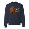 thumbnail image 1 of Wild Bobby, Basketball Fingerprint It's In My DNA, Sports, Unisex Crewneck Graphic Sweatshirt, Navy, Medium, 1 of 5