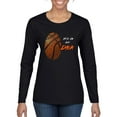 thumbnail image 1 of Wild Bobby, Basketball Fingerprint It's In My DNA, Sports, Women Graphic Long Sleeve Tee, Black, Small, 1 of 5