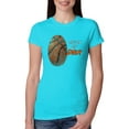 thumbnail image 1 of Wild Bobby, Basketball Fingerprint It's In My DNA, Sports, Women Slim Fit Junior Tee, Tahiti Blue, Medium, 1 of 5