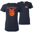 thumbnail image 1 of Wild Bobby,Basketball Mom Cute Sports Little Youth League Gift Sports Front and Back Womens Graphic T-Shirt, Navy, 3XL, 1 of 2