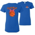 thumbnail image 1 of Wild Bobby,Basketball Mom Cute Sports Little Youth League Gift Sports Front and Back Womens Graphic T-Shirt, Royal, Large, 1 of 2