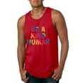 thumbnail image 1 of Wild Bobby, Be A Kind Human Positive Inspirational Slogan Inspirational/Christian Men Graphic Tank Top, Red, 3X-Large, 1 of 6
