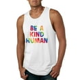 thumbnail image 1 of Wild Bobby, Be A Kind Human Positive Inspirational Slogan Inspirational/Christian Men Graphic Tank Top, White, X-Large, 1 of 6