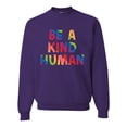 thumbnail image 1 of Wild Bobby, Be A Kind Human Positive Inspirational Slogan Inspirational/Christian Unisex Crewneck Graphic Sweatshirt, Purple, Medium, 1 of 6