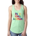thumbnail image 1 of Wild Bobby, Be A Kind Human Positive Inspirational Slogan Inspirational/Christian Women Racerback Tank Top, Mint, Large, 1 of 6