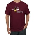 thumbnail image 1 of Wild Bobby, Be Fearless Buzzing Bee Pop Culture Men's Graphic T-Shirt, Maroon, 4XL, 1 of 3