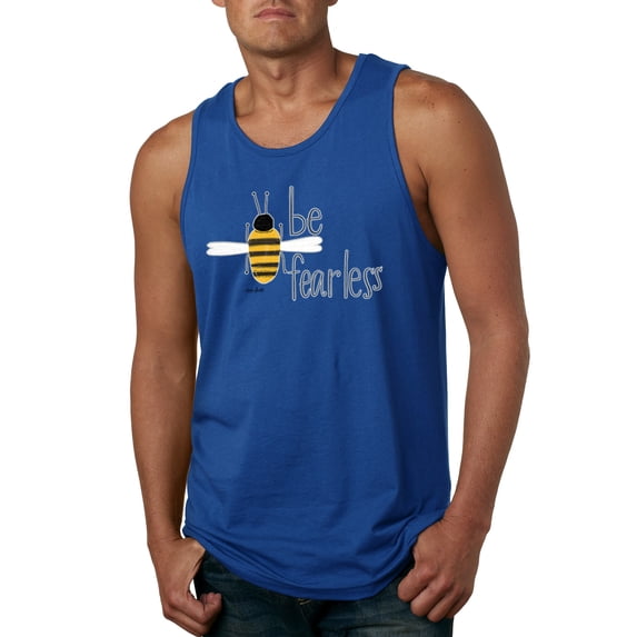Wild Bobby, Be Fearless Buzzing Bee Pop Culture Mens Graphic Tank Top, Royal, Large