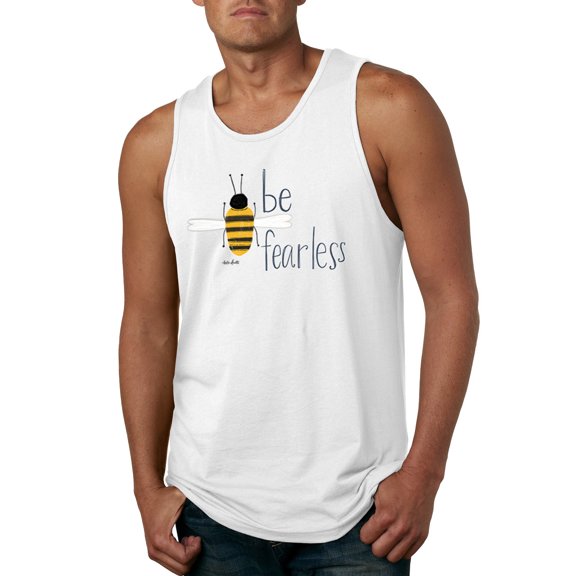 Wild Bobby, Be Fearless Buzzing Bee Pop Culture Mens Graphic Tank Top, White, 2XL