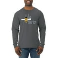 thumbnail image 1 of Wild Bobby, Be Fearless Buzzing Bee Pop Culture Mens Long Sleeve Shirt, Charcoal, Small, 1 of 3