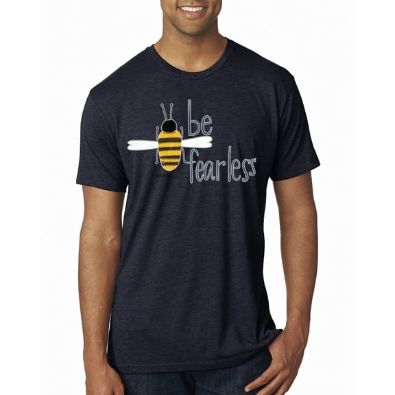 Wild Bobby, Be Fearless Buzzing Bee Pop Culture Mens Premium Tri Blend T-Shirt, Vintage Navy, Large