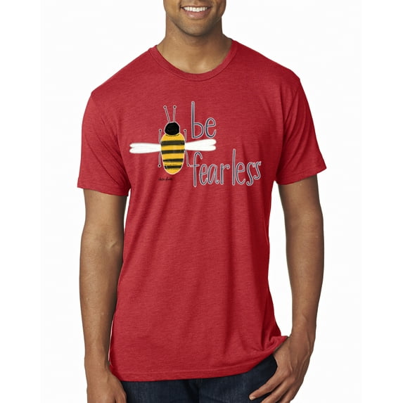 Wild Bobby, Be Fearless Buzzing Bee Pop Culture Mens Premium Tri Blend T-Shirt, Vintage Red, 2XL