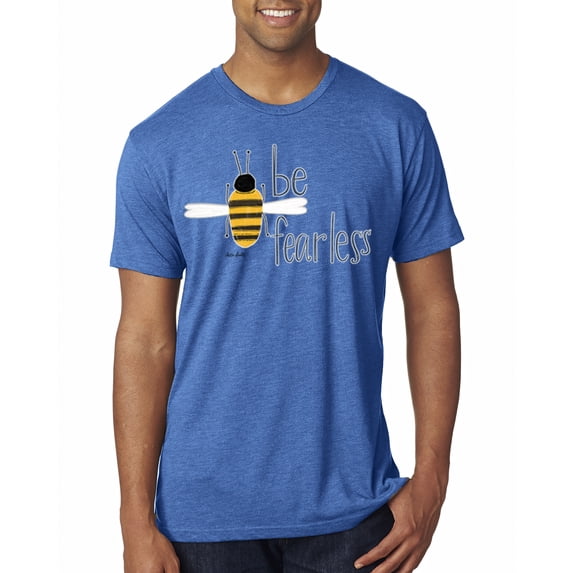 Wild Bobby, Be Fearless Buzzing Bee Pop Culture Mens Premium Tri Blend T-Shirt, Vintage Royal, X-Large