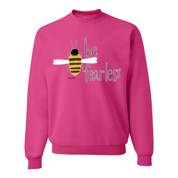 Wild Bobby, Be Fearless Buzzing Bee Pop Culture Unisex Crewneck Graphic Sweatshirt, Fuschia, 3XL
