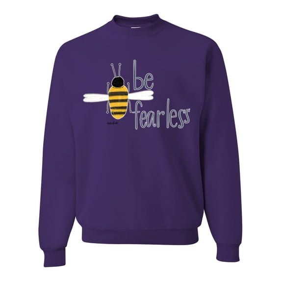 Wild Bobby, Be Fearless Buzzing Bee Pop Culture Unisex Crewneck Graphic Sweatshirt, Purple, 3XL