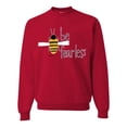 thumbnail image 1 of Wild Bobby, Be Fearless Buzzing Bee Pop Culture Unisex Crewneck Graphic Sweatshirt, Red, X-Large, 1 of 3