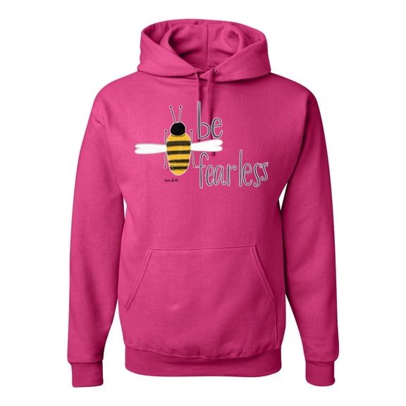 Wild Bobby, Be Fearless Buzzing Bee Pop Culture Unisex Graphic Hoodie Sweatshirt, Fuschia, Large