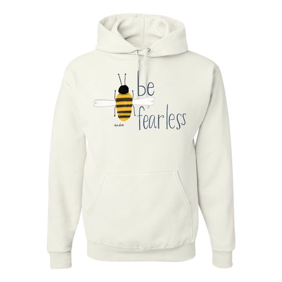 Wild Bobby, Be Fearless Buzzing Bee Pop Culture Unisex Graphic Hoodie Sweatshirt, White, X-Large