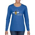thumbnail image 1 of Wild Bobby, Be Fearless Buzzing Bee Pop Culture Womens Graphic Long Sleeve T-Shirt, Royal, 2XL, 1 of 3