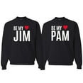 thumbnail image 1 of Wild Bobby, Be My Jim Pam Cute The Office His/Her Couples/ Best Friends Matching Couples Crewneck Sweater, Black, Mens S-Womens L, 1 of 2