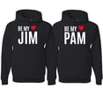 thumbnail image 1 of Wild Bobby, Be My Jim Pam Cute The Office His/Her Couples/ Best Friends Matching Couples Hoodie, Black, Mens L-Womens XL, 1 of 2