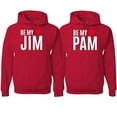 thumbnail image 1 of Wild Bobby, Be My Jim Pam Cute The Office His/Her Couples/ Best Friends Matching Couples Hoodie, Red, Mens 3XL-Womens 3XL, 1 of 2