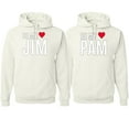 thumbnail image 1 of Wild Bobby, Be My Jim Pam Cute The Office His/Her Couples/ Best Friends Matching Couples Hoodie, White, Mens M-Womens L, 1 of 2