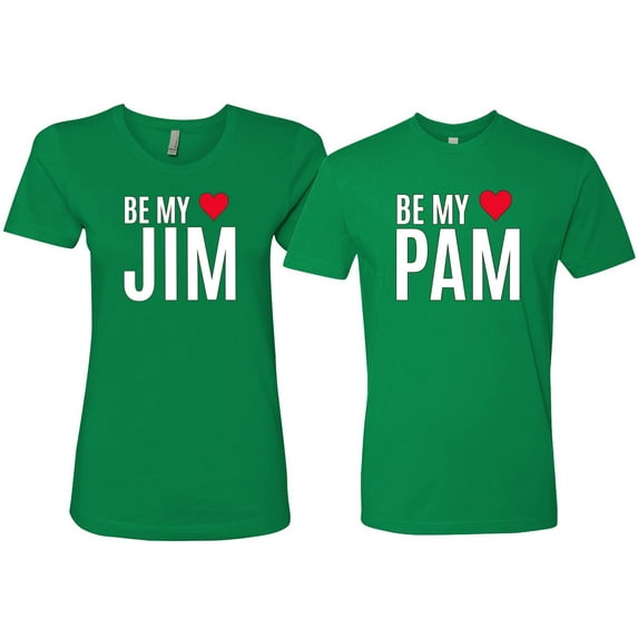 Wild Bobby, Be My Jim Pam Cute The Office His/Her Couples/ Best Friends Matching Couples Tee, Kelly, Mens 2XL-Womens 2XL
