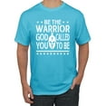 thumbnail image 1 of Wild Bobby Be The Warrior God Called You To Be Inspirational/Christian Men Graphic Tee, Light Turquoise, Large, 1 of 5