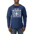 thumbnail image 1 of Wild Bobby Be The Warrior God Called You To Be Inspirational/Christian Men Long Sleeve Shirt, Navy, XX-Large, 1 of 5