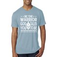 thumbnail image 1 of Wild Bobby Be The Warrior God Called You To Be Inspirational/Christian Men Premium Tri Blend Tee, Denim, Large, 1 of 5