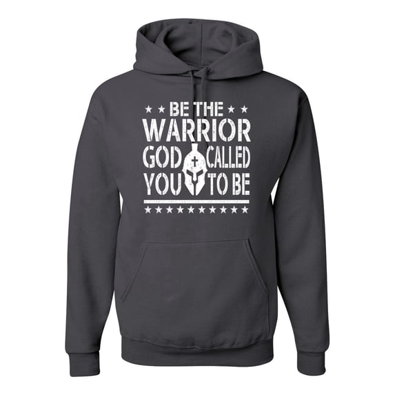 Wild Bobby Be The Warrior God Called You To Be Inspirational/Christian Unisex Graphic Hoodie Sweatshirt, Charcoal, 3X-Large