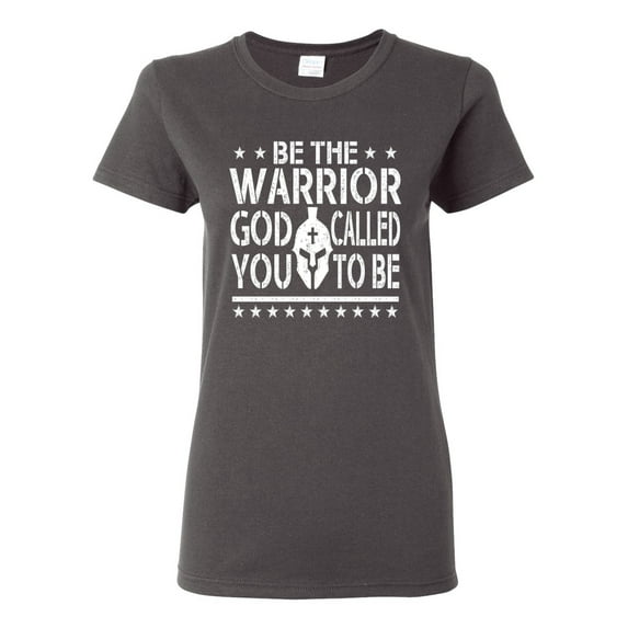 Wild Bobby Be The Warrior God Called You To Be Inspirational/Christian Women Graphic Tee, Charcoal, XX-Large