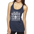 thumbnail image 1 of Wild Bobby, Be The Warrior God Called You To Be Inspirational/Christian Women Tri-Blend Racerback Tank Top, Vintage Navy, X-Large, 1 of 5