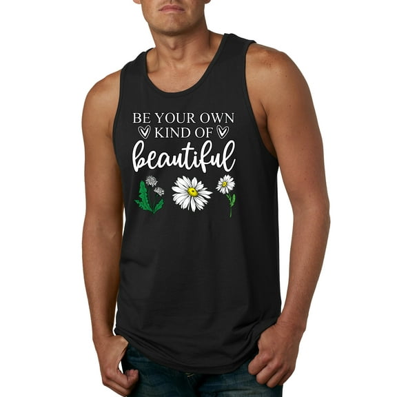 Wild Bobby, Be Your Own Kind of Beautiful Inspirational, Pop Culture, Men Graphic Tank Top, Black, Small