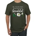 thumbnail image 1 of Wild Bobby, Be Your Own Kind of Beautiful Inspirational, Pop Culture, Men Graphic Tee, Military Green, 3XL, 1 of 3