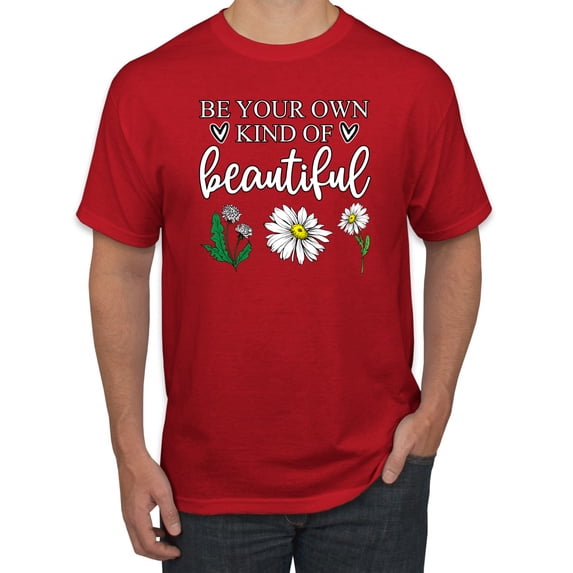Wild Bobby, Be Your Own Kind of Beautiful Inspirational, Pop Culture, Men Graphic Tee, Red, 3XL