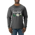 thumbnail image 1 of Wild Bobby, Be Your Own Kind of Beautiful Inspirational, Pop Culture, Men Long Sleeve Shirt, Heather Black, Medium, 1 of 3