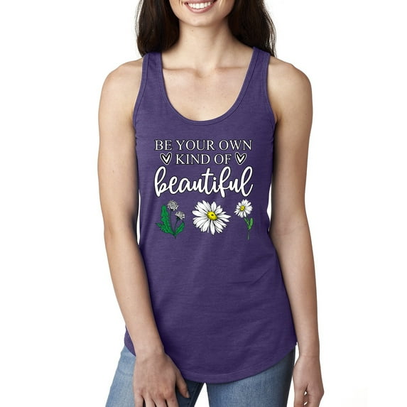 Wild Bobby, Be Your Own Kind of Beautiful Inspirational, Pop Culture, Women Racerback Tank Top, Purple Rush, Small