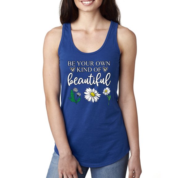 Wild Bobby, Be Your Own Kind of Beautiful Inspirational, Pop Culture, Women Racerback Tank Top, Royal, Large