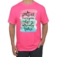 thumbnail image 1 of Wild Bobby, Be Yourself Everyone Else Is Taken Artistic Watercolor Pop Culture Men's Graphic T-Shirt, Neon Pink, X-Large, 1 of 3