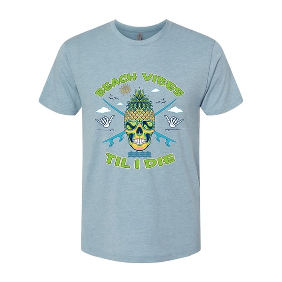 Wild Bobby Beach Vibes Till Die Men Premium Tri Blend Tee