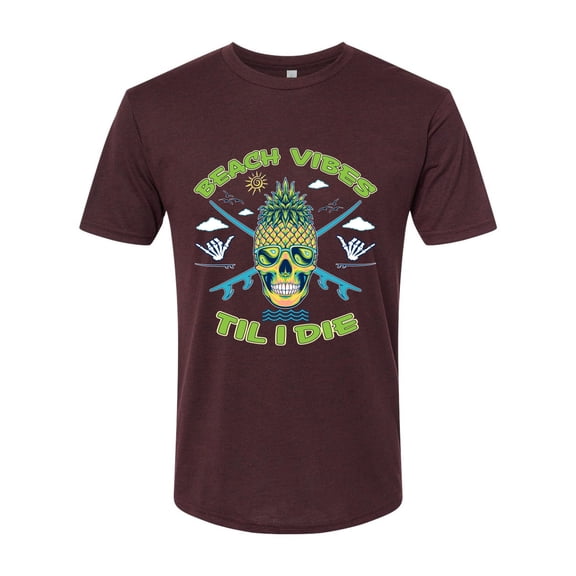 Wild Bobby Beach Vibes Till Die Men Premium Tri Blend Tee