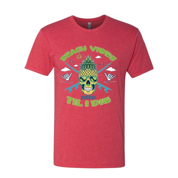 Wild Bobby Beach Vibes Till Die Men Premium Tri Blend Tee